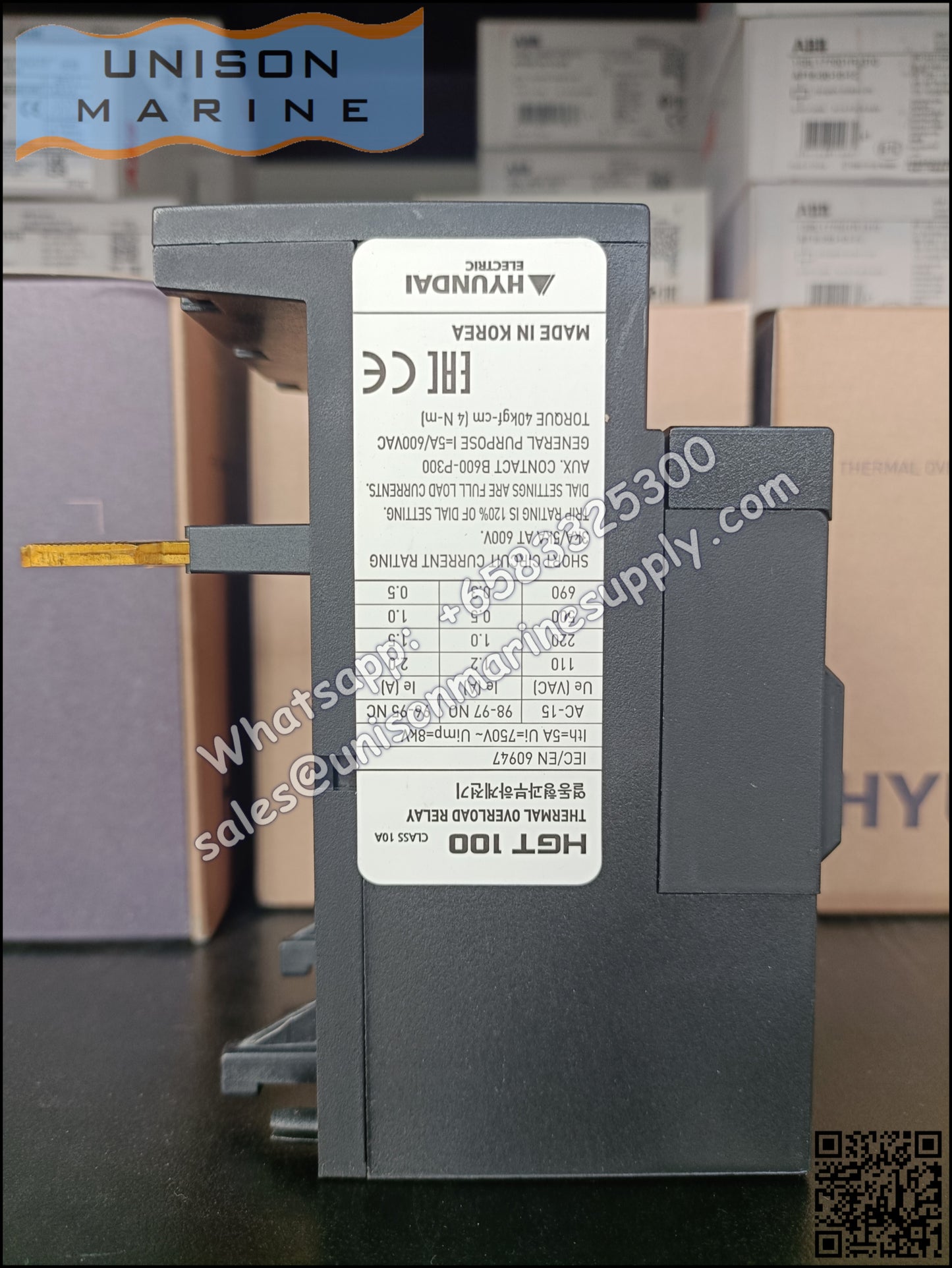 Hyundai Marine Thermal Overload Relay (TOR)-HGT100K A0085S