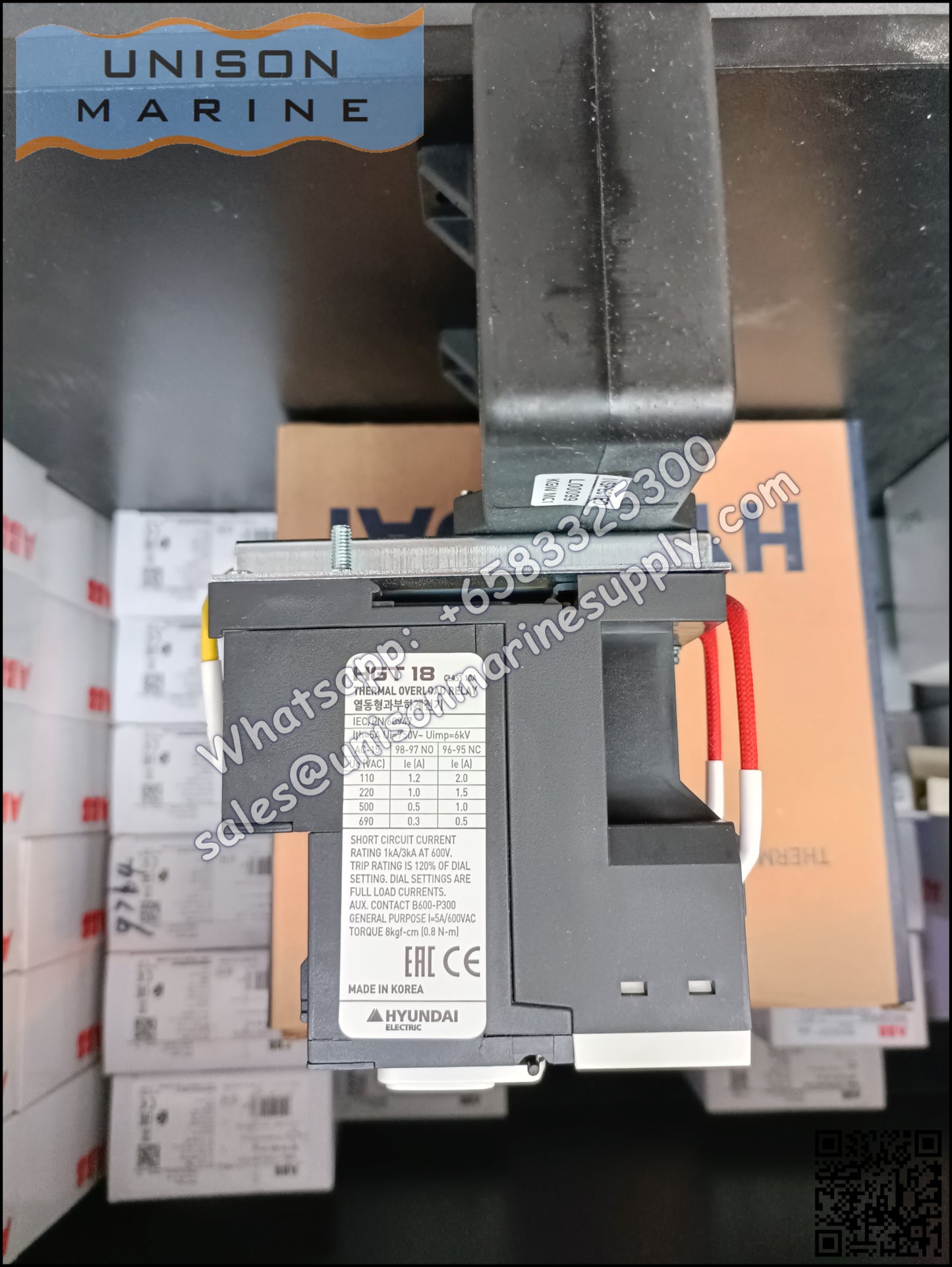 Hyundai Marine Thermal Overload Relay (TOR)-HGT150H