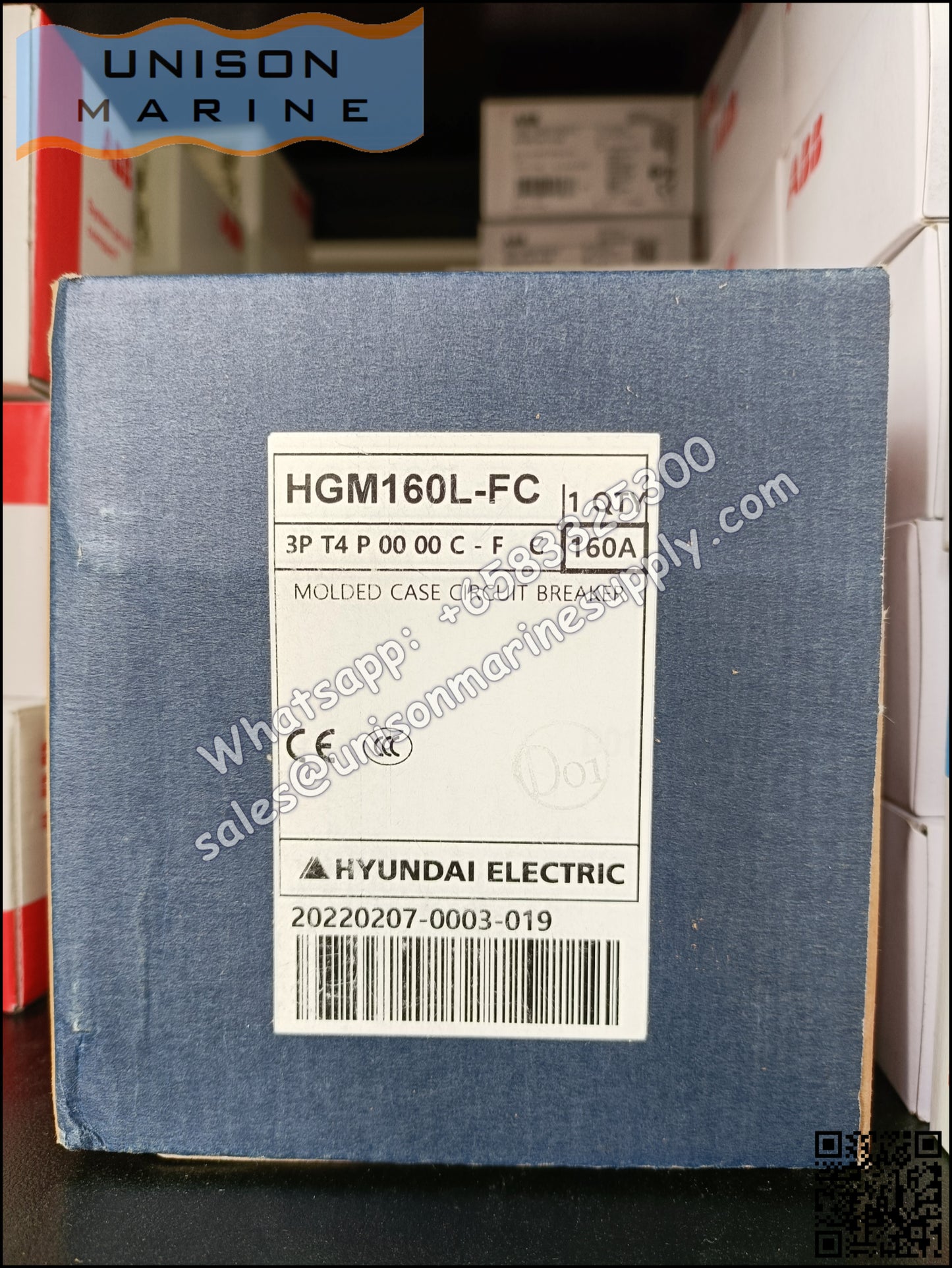 Hyundai Marine Circuit Breaker (MCCB) - HGM160L 3P Fixed / Plug-in Type