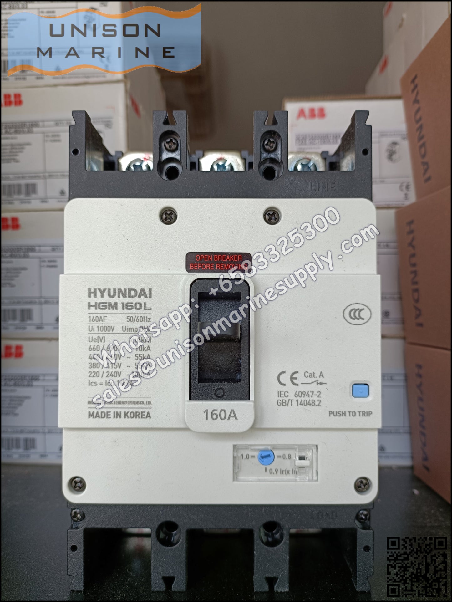 Hyundai Marine Circuit Breaker (MCCB) - HGM160L 3P Fixed / Plug-in Type