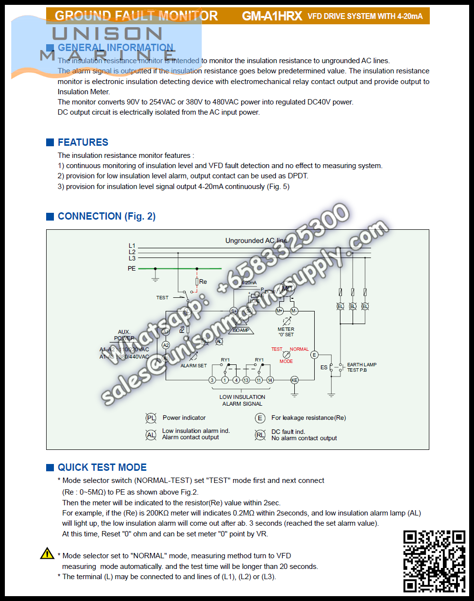 Westronics (LUXCO) Marine insulation resistance monitor : SBAG-402