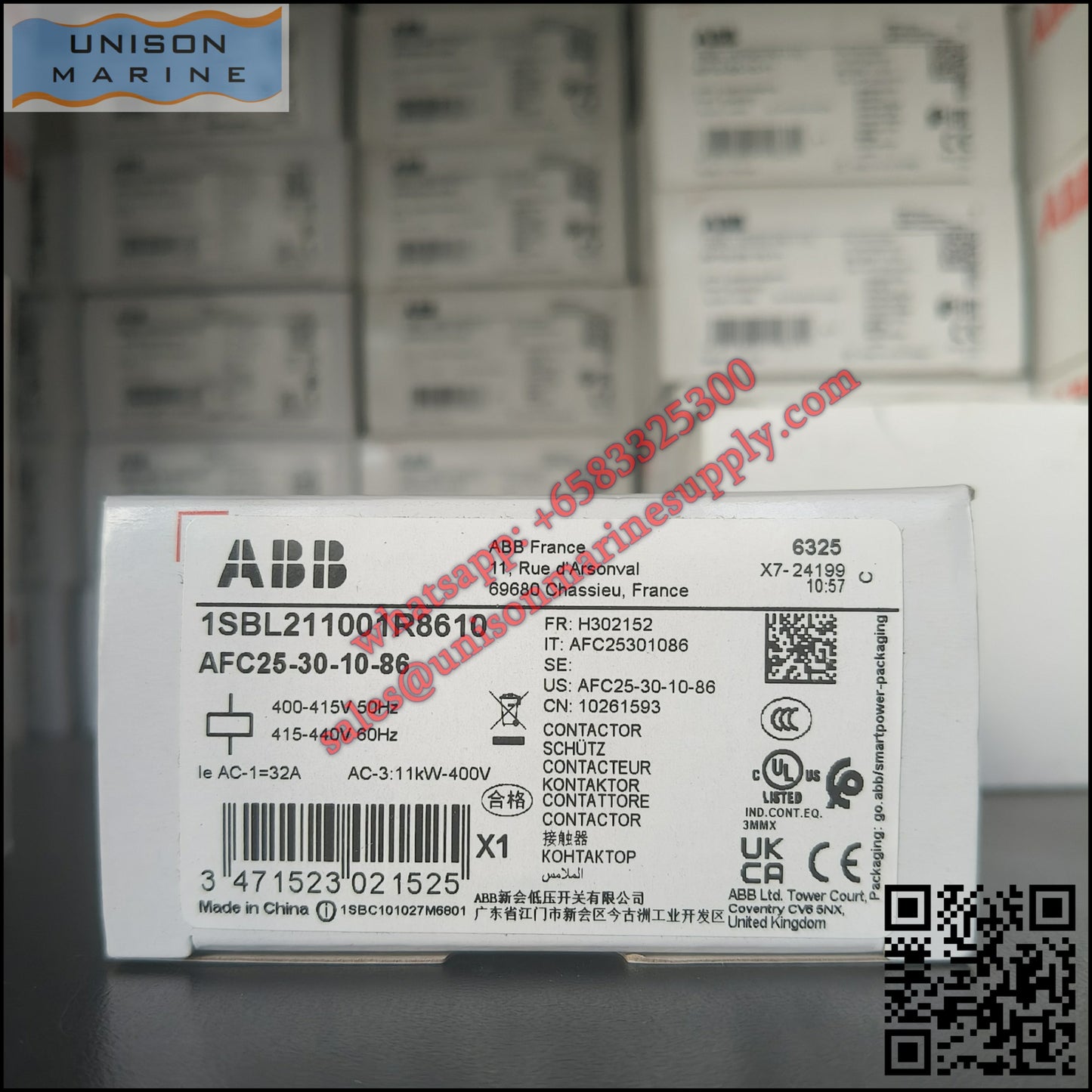 ABB Magnetic Contactors AF Series : AFC25-30-10-86*400-415V50Hz/415-440V60Hz,1SBL211001R8610