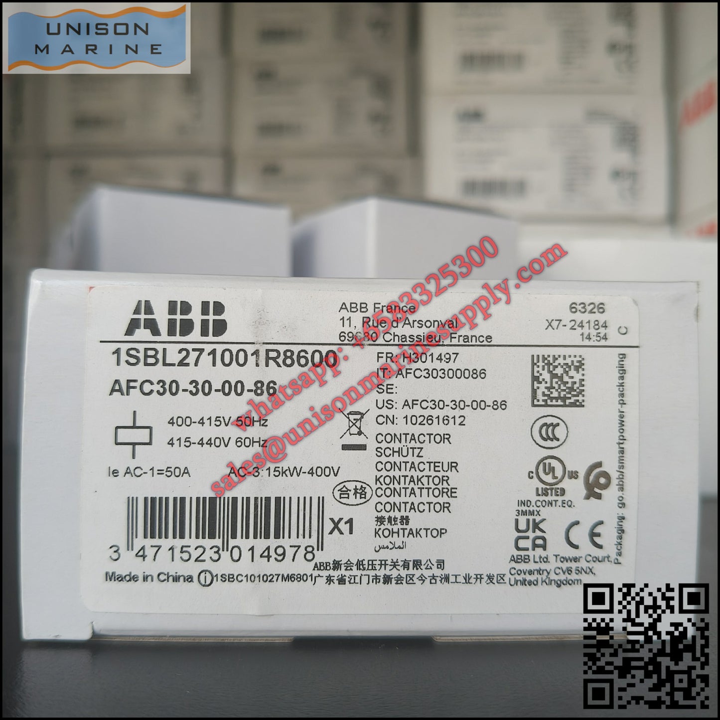 ABB Magnetic Contactors AF Series : AFC30-30-10-86*400-415V50Hz/415-440V60Hz,1SBL271001R8600