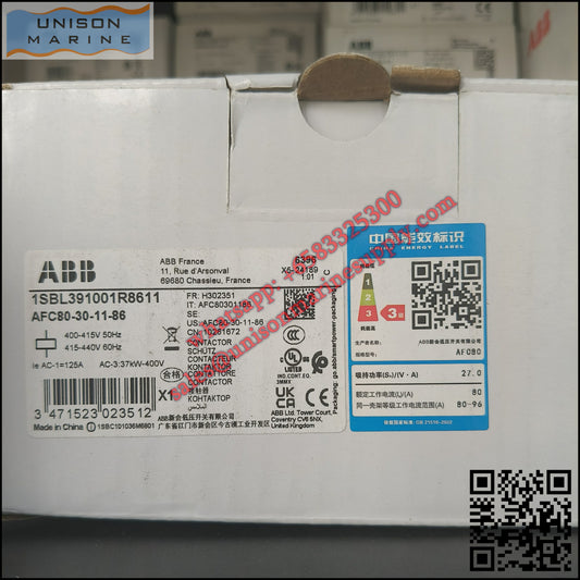 ABB Magnetic Contactors AF Series : AFC80-30-11-86*400-415V50Hz/415-440V60Hz,1SBL391001R8611