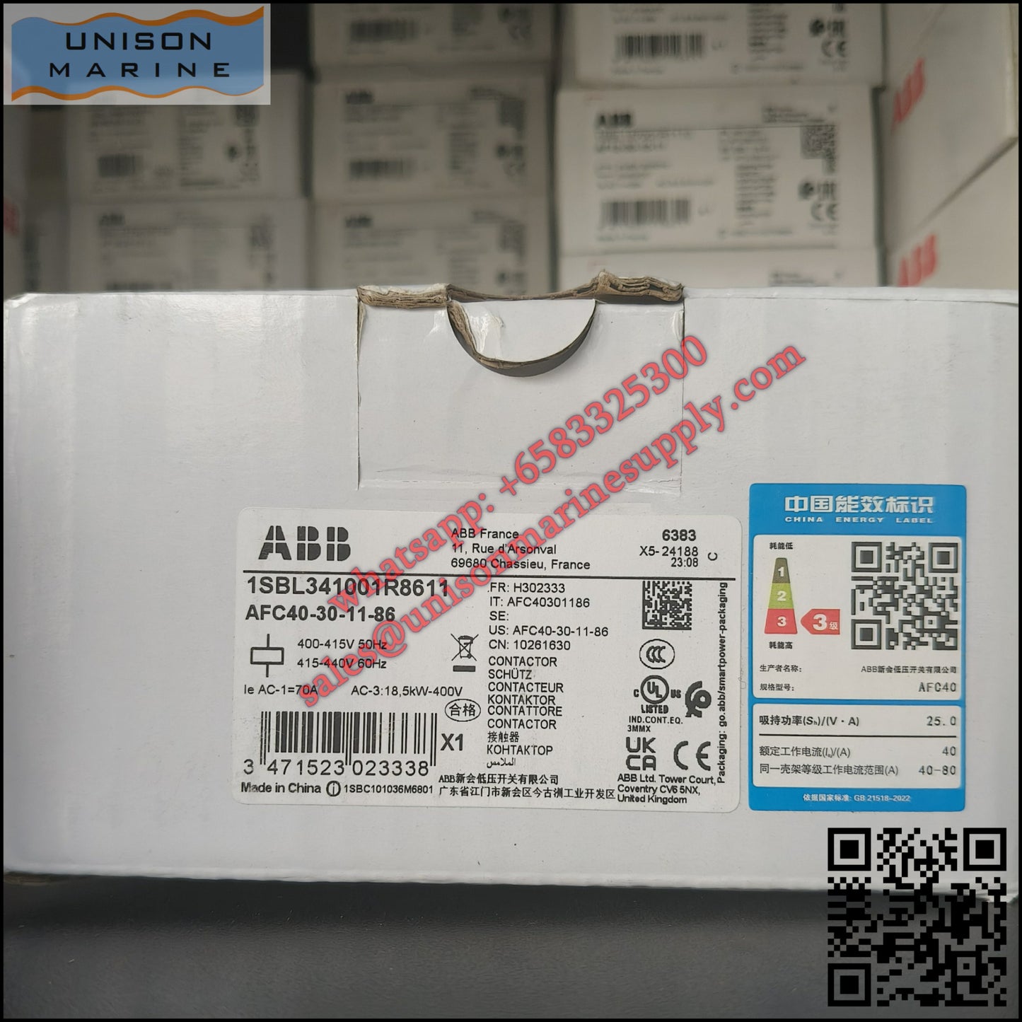ABB Magnetic Contactors AF Series : AFC40-30-11-86*400-415V50Hz/415-440V60Hz,1SBL341001R8611