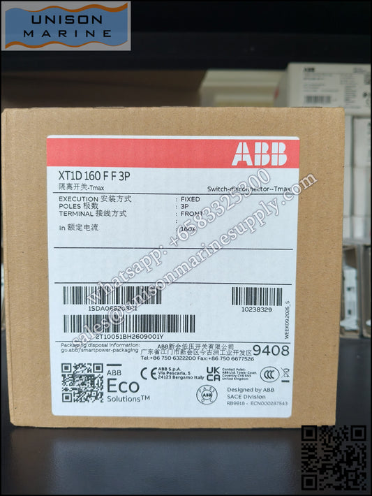 ABB SACE Tmax XT Circuit Breakers: XT1D 160 3P FF,1SDA068208R1