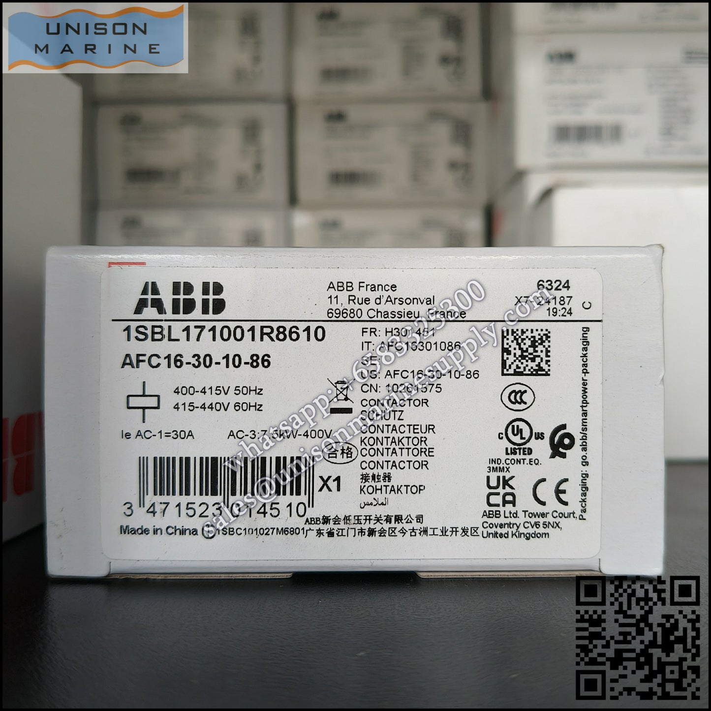 ABB Magnetic Contactors AF Series : AFC16-30-10-86*400-415V50Hz/415-440V60Hz,1SBL171001R8610