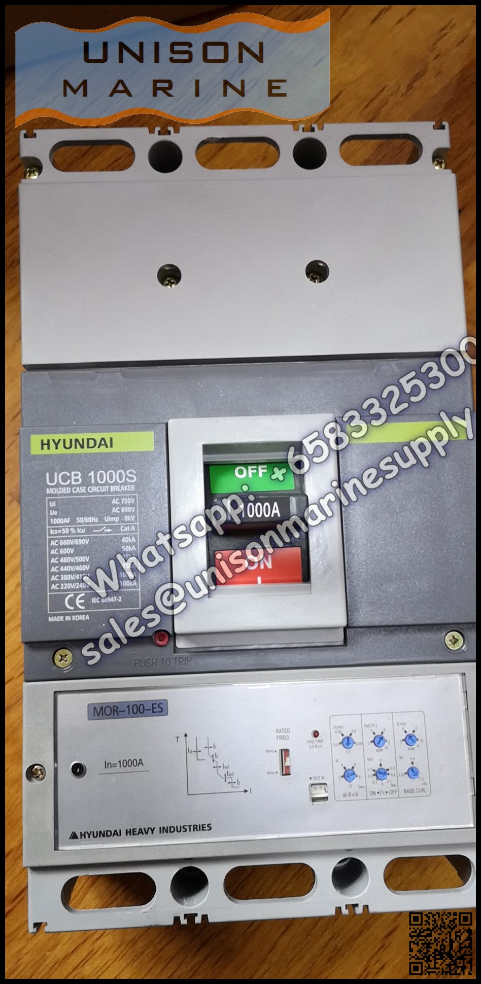 Hyundai Marine Circuit Breaker (MCCB) - UCB1000S 3P Fixed / Plug-in Ty ...