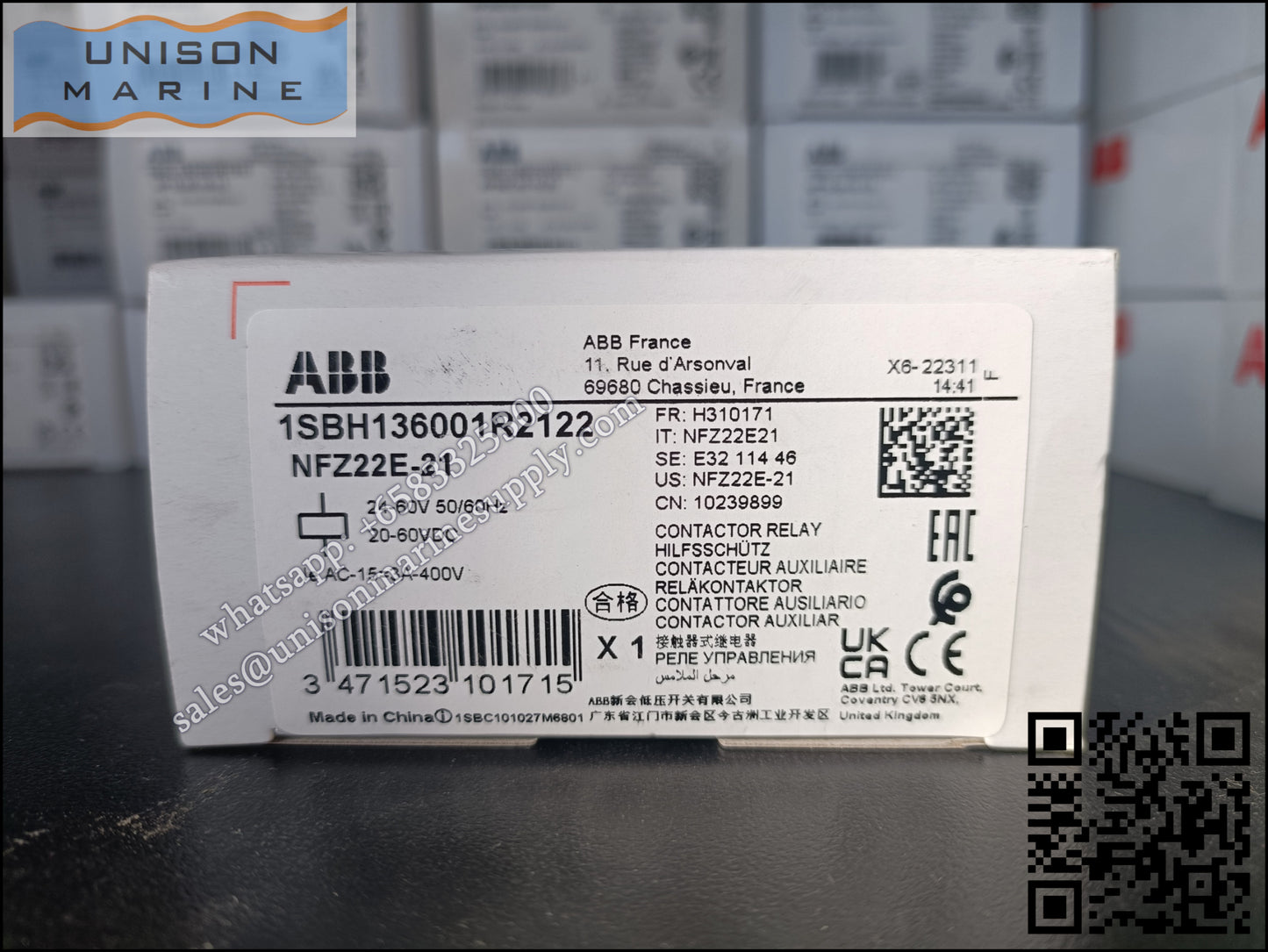 ABB Magnetic Contactors Relay :  NFZ22E-21 24-60V50/60HZ 20-60VDC , 1SBH136001R2122