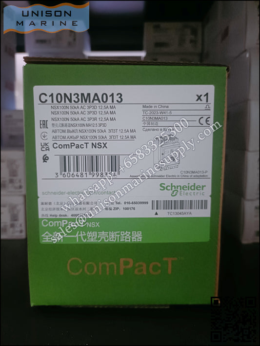 Schneider Electric circuit breaker NSX100N 50kA AC 3P3D 12.5A MA；C10N3MA013