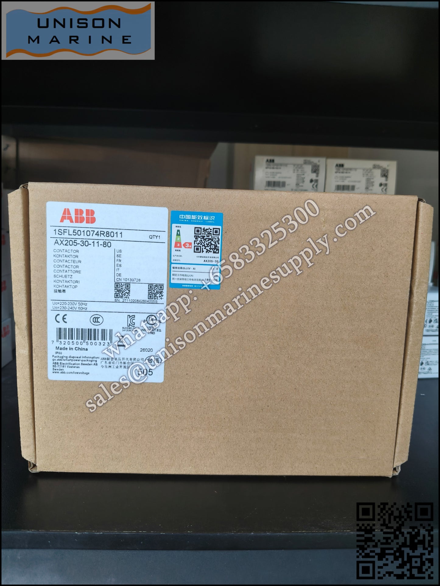 ABB Magnetic Contactors AX Series : AX205-30-11-80*220-230V50Hz/230-240V60Hz