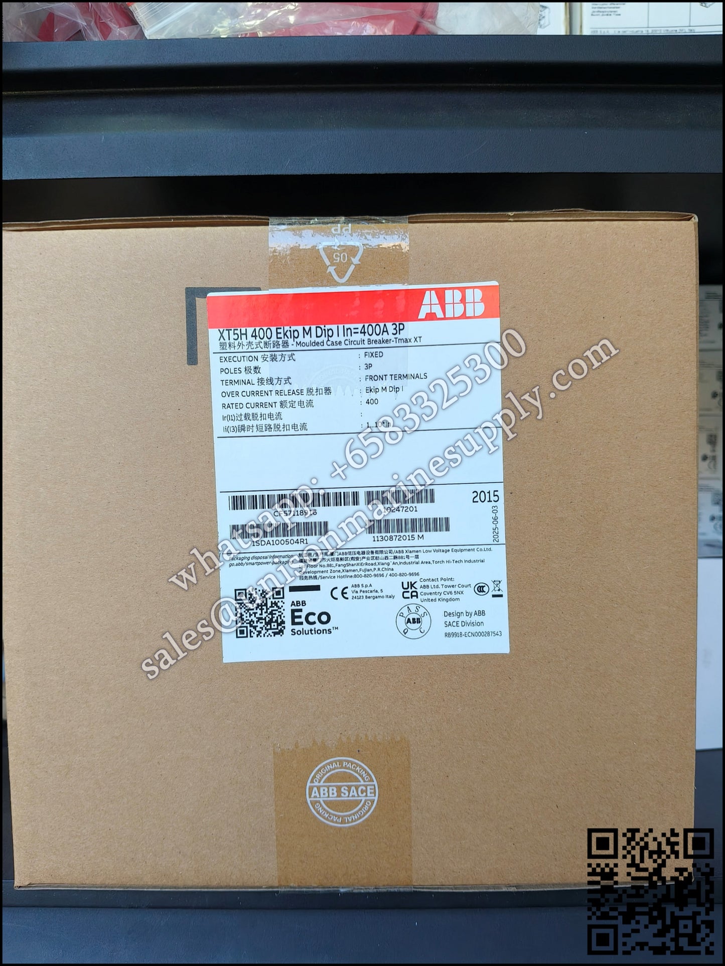 ABB SACE Tmax XT Circuit Breakers: XT5H 400 Ekip M Dip I In=400A 3p F F,1SDA100504R1