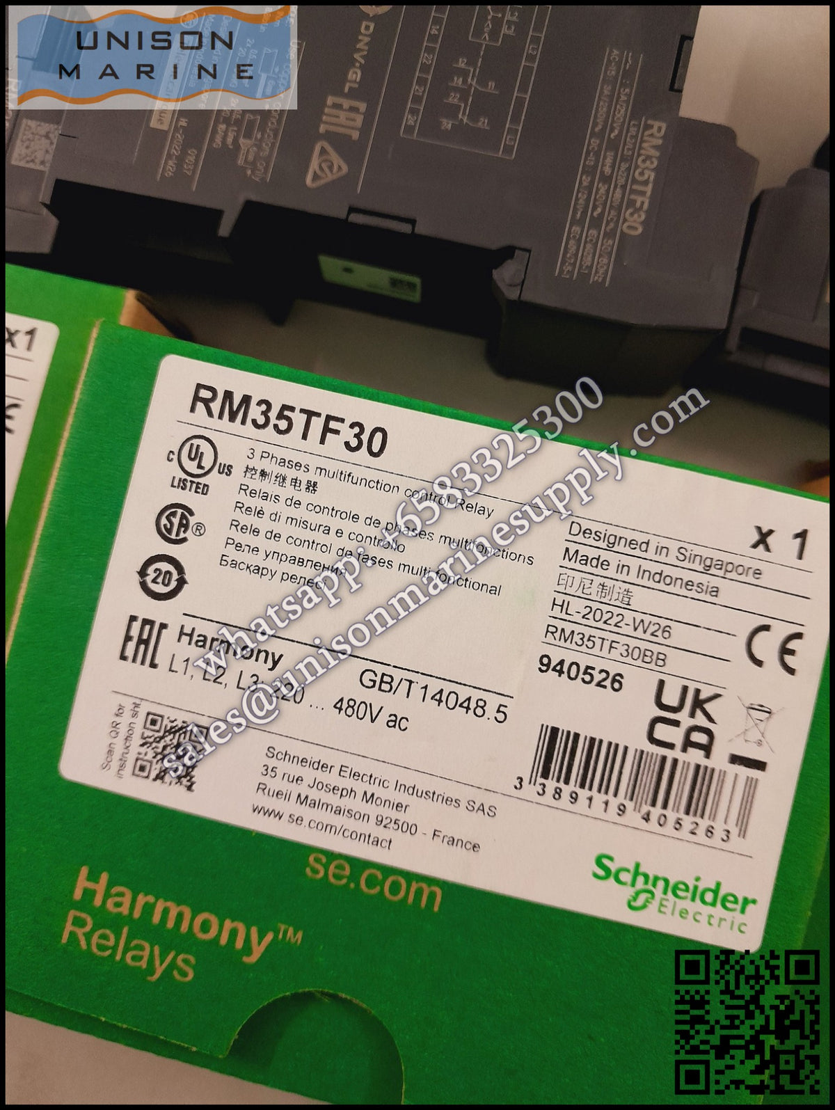 Schneider Harmony Control Relays: RM35FT30,sequence/ phase failure/phase imbalance, 220-480VAC