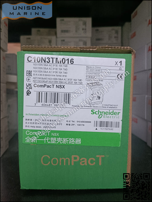 Schneider Electric circuit breaker NSX100N 50kA AC 3P3D 16A TMD；C10N3TM016