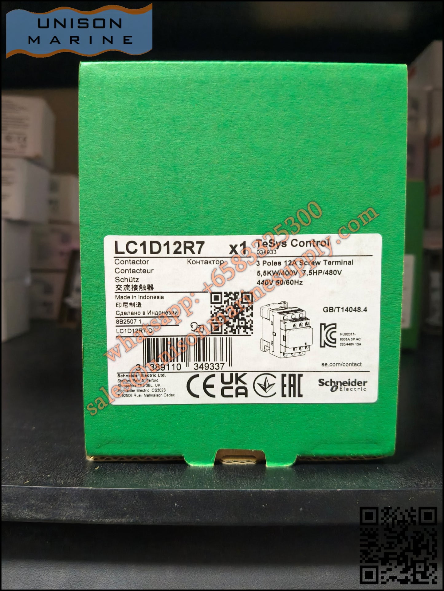 Schneider TeSys Deca Contactors : LC1D12R7