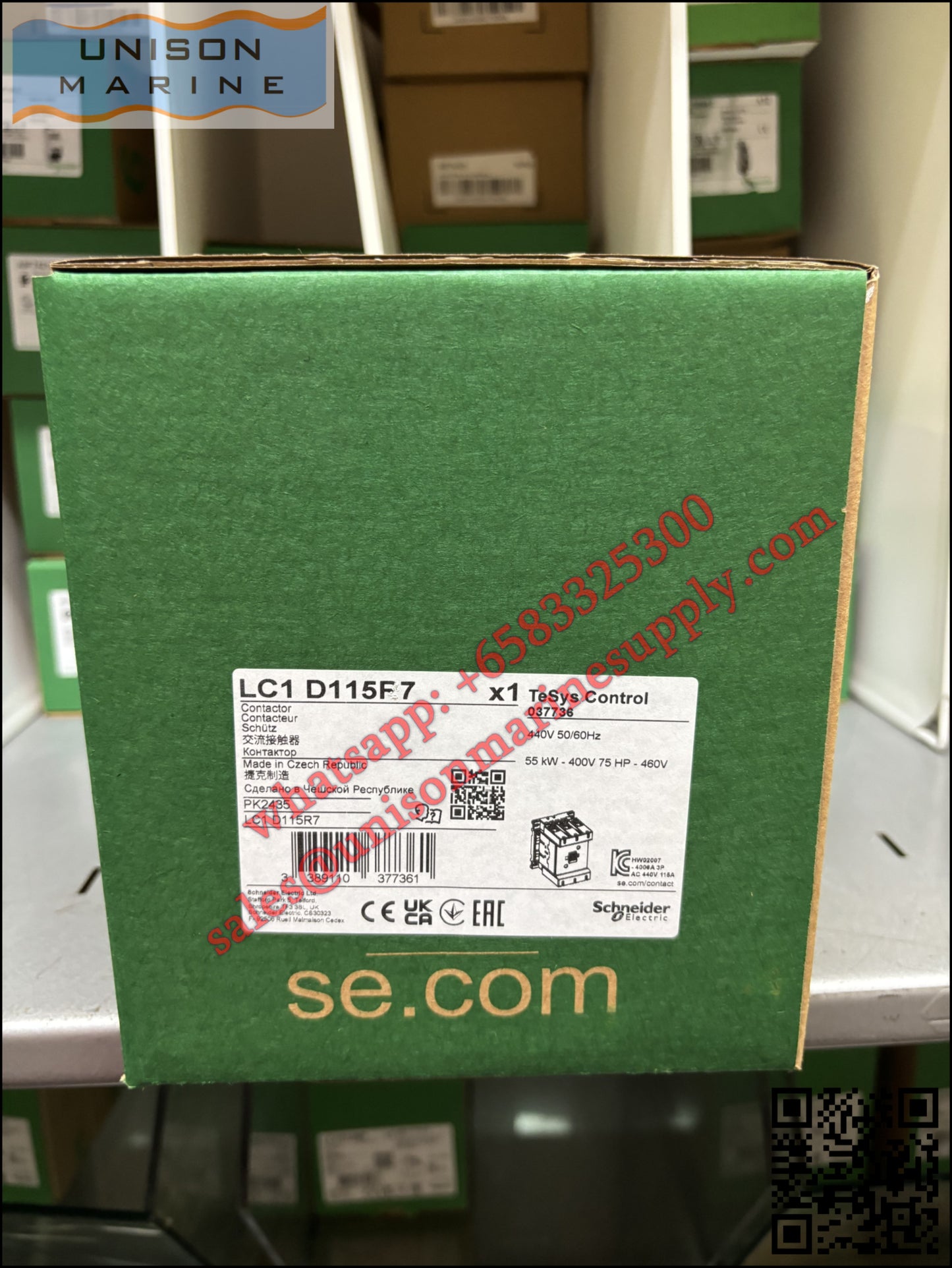 Schneider TeSys Deca Contactors: LC1D115F7, 115A 110V 50/60Hz