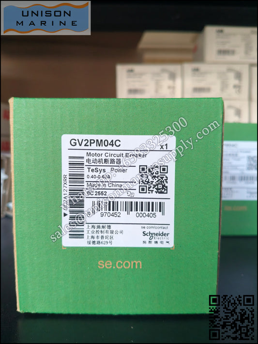 Schneider GV2 Motor circuit breaker: GV2PM04C, 3P 0.4-0.63 A