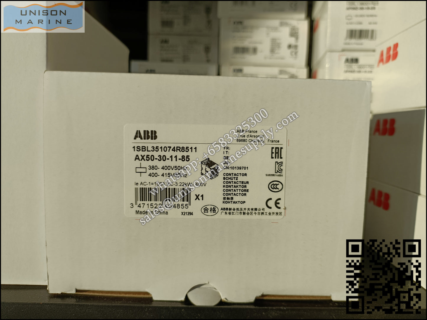 ABB Magnetic Contactors AX Series : AX50-30-11-85*380-400V50Hz/400-415V60Hz,1SBL351074R8511