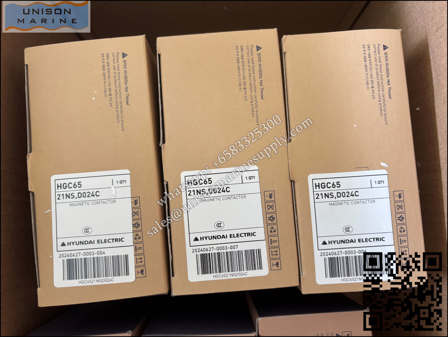 Hyundai Marine Magnetic Contactors HGC65 21NS, D024C