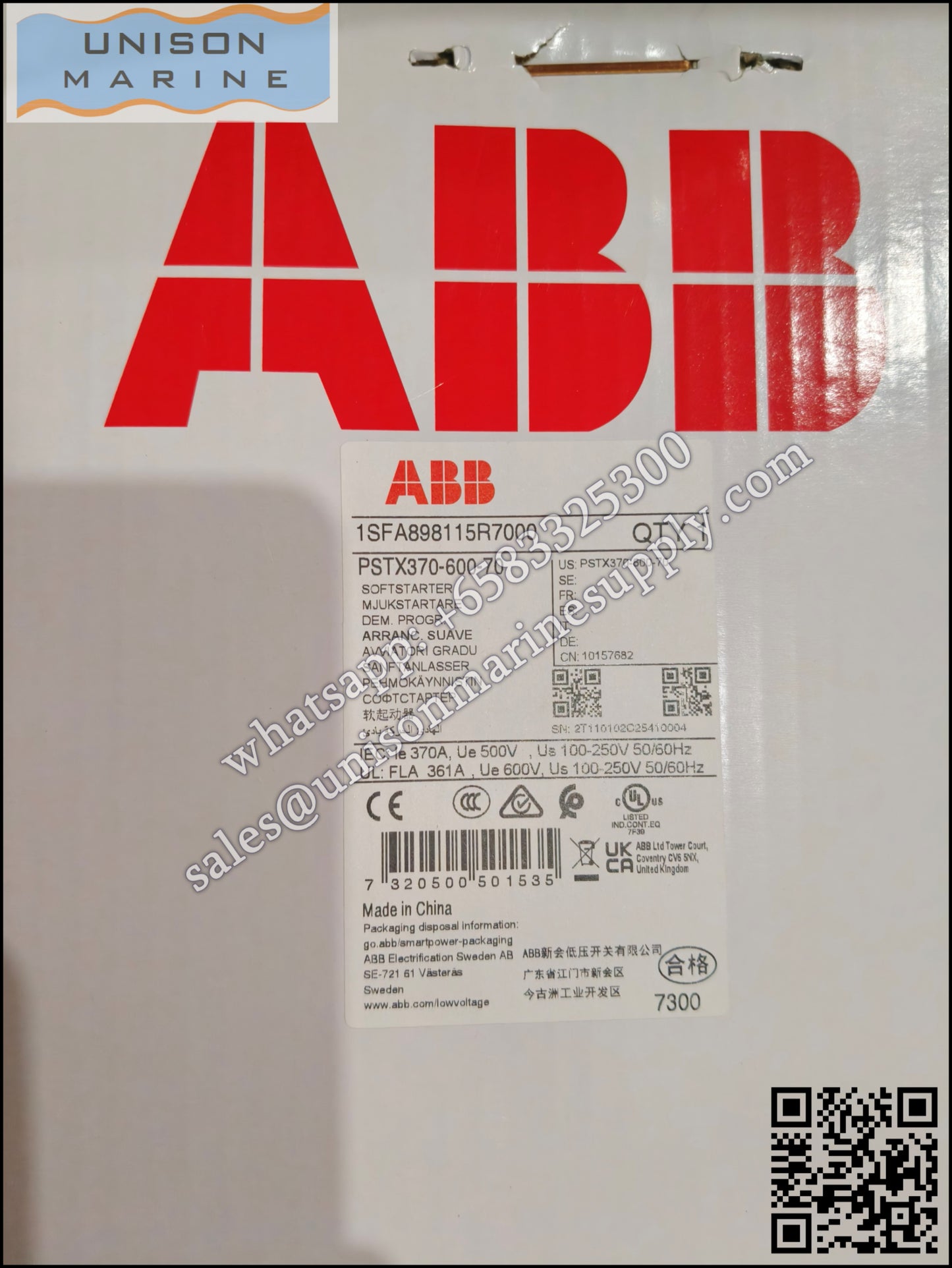 ABB Softstarter PSTX370-600-70, 1SFA898115R7000