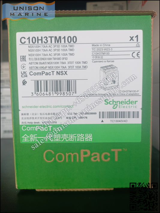 Schneider Electric circuit breaker：NSX100H 70kA AC 3P3D 100A TMD；C10H3TM100