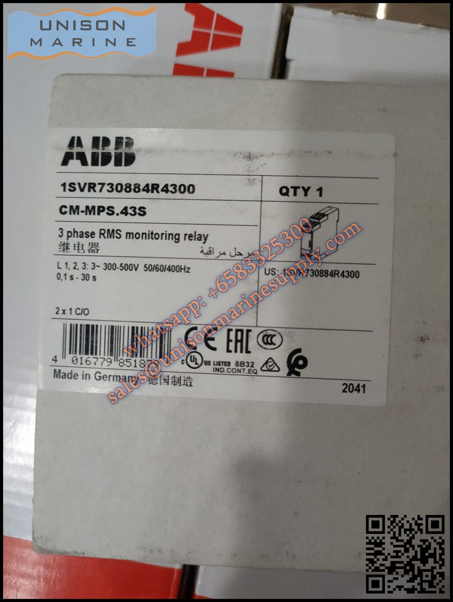 ABB multifunctional three-phase monitoring relays CM-MPS.43S，AC300-500V