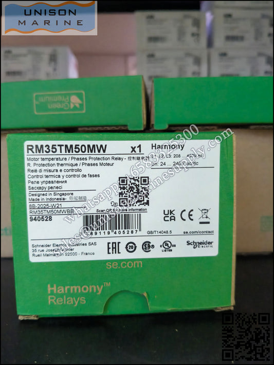 Schneider Harmony Control Relays:RM35TM50MW,5A 2NO, phase failure detection, 24..240VAC/DC
