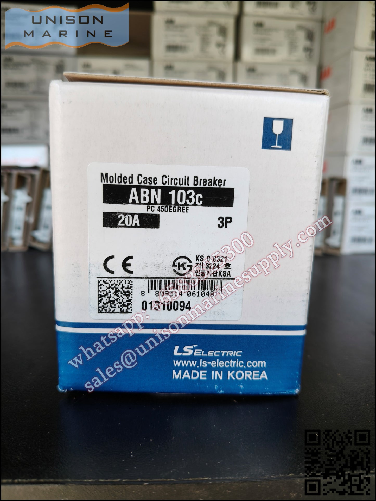 LS Metasol marine circuit breaker- ABN103C 3P 20A Fixed / Plug-in Type