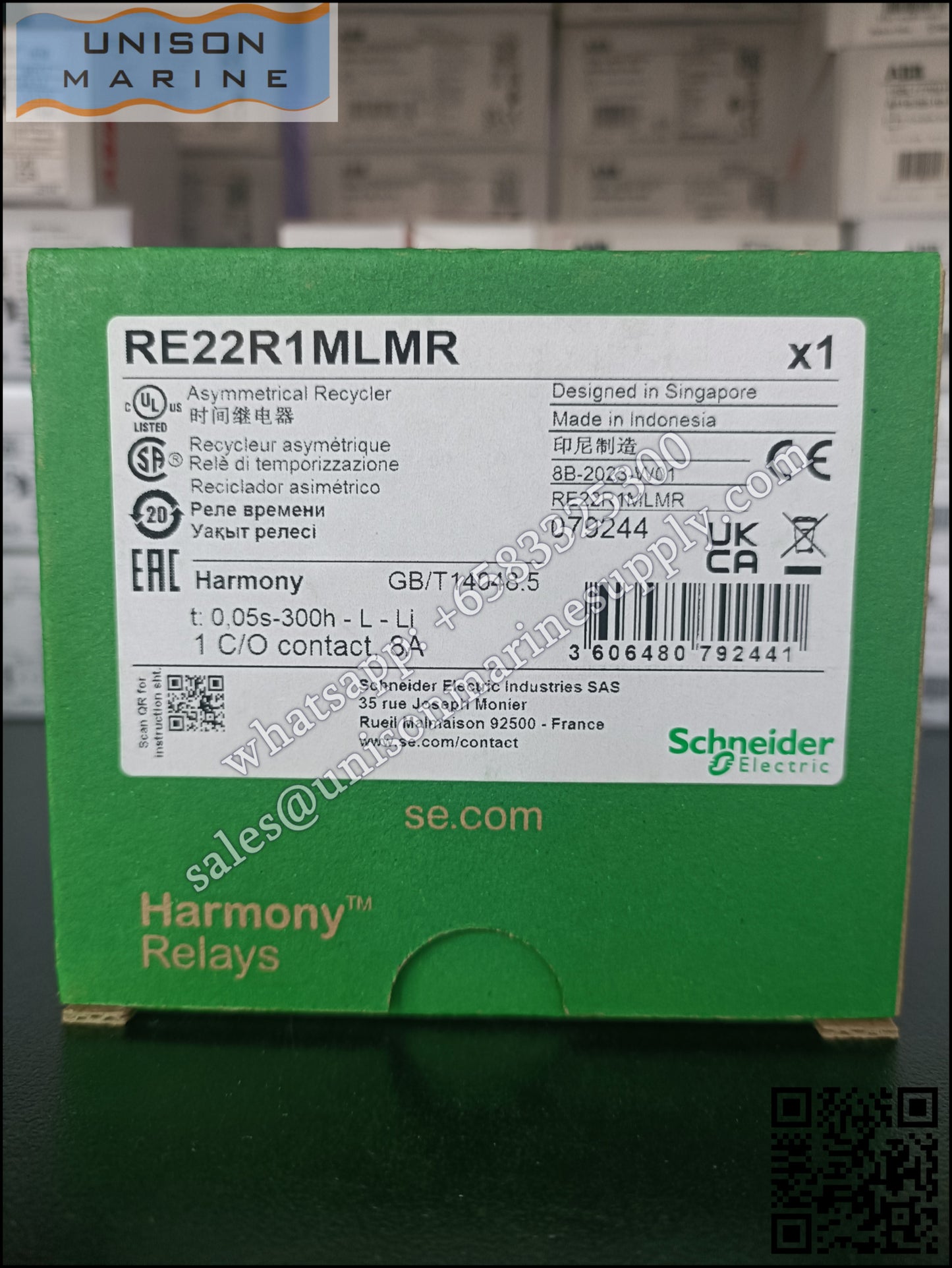 Schneider Harmony Timer Relays: RE22R1MLMR, Asym. Flashing timing relay / 0.05s…300h,24..240V