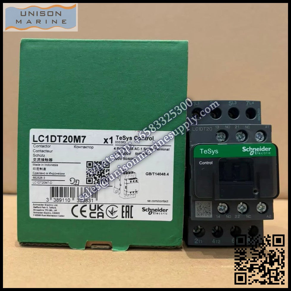 Schneider TeSys Deca Contactors: LC1DT20M7,20 A - 220VAC 50/60Hz coil