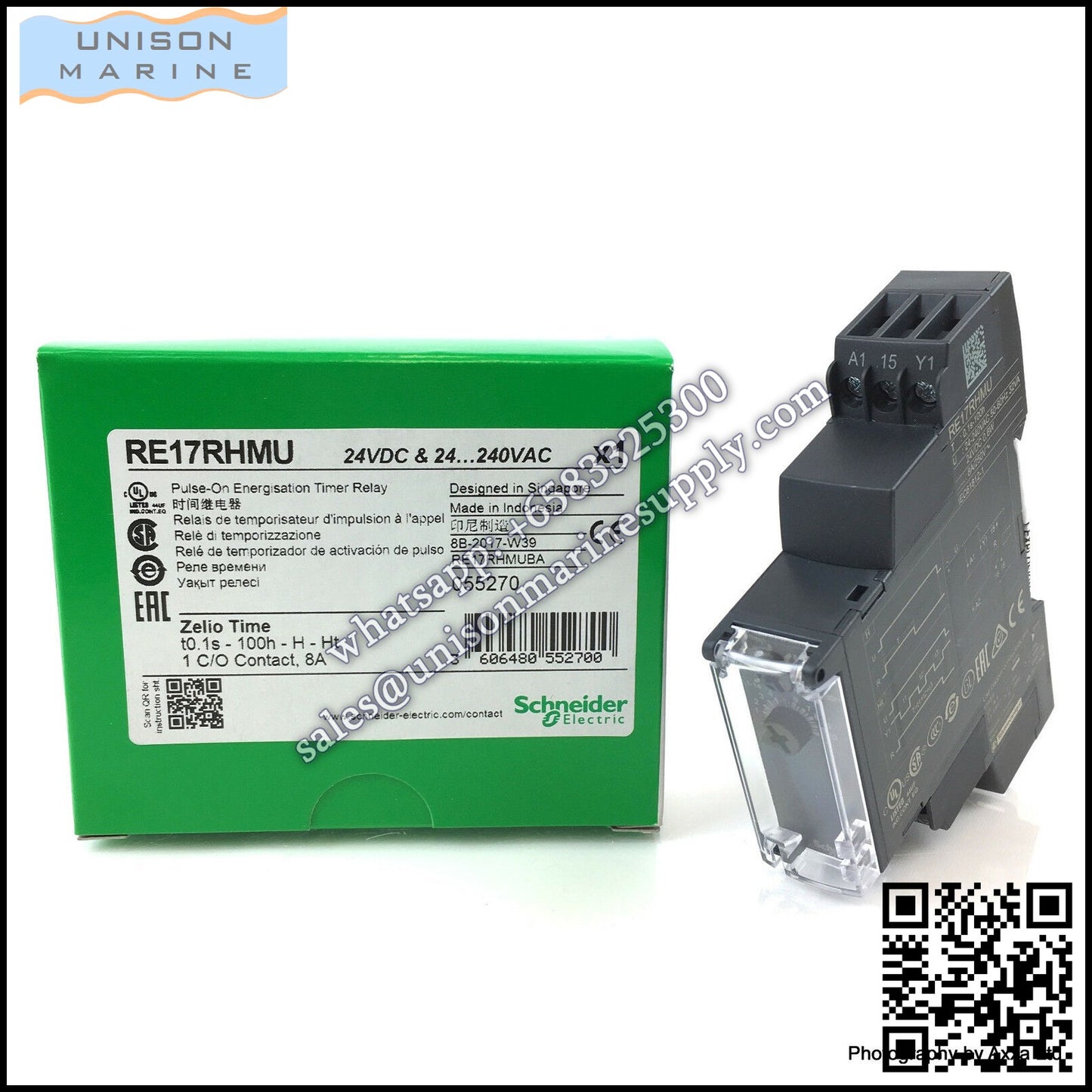 Schneider Harmony Timer Relays: RE17RHMU, On-delay timing relay / 1 s..100 h - 24..240V