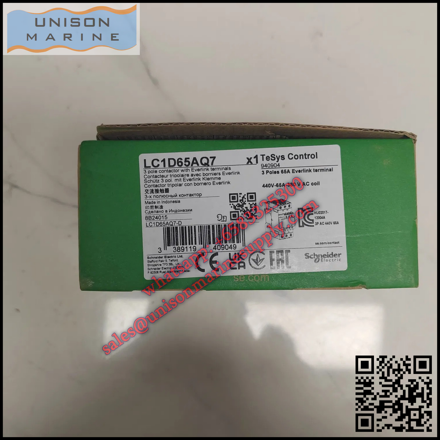 Schneider TeSys Deca Contactors : LC1D65Q7