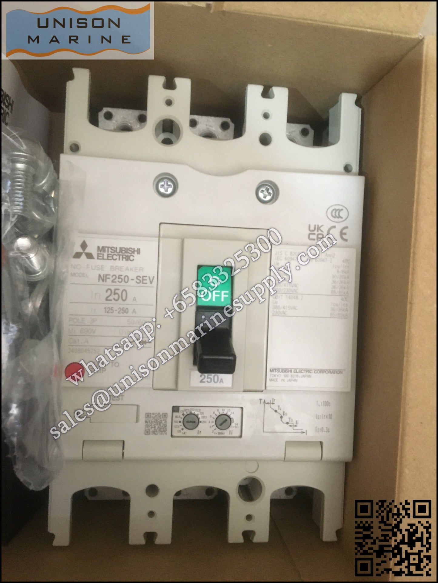 MITSUBISHI Low-voltage Circuit Breakers: NF250-SEV 3P 125-250A