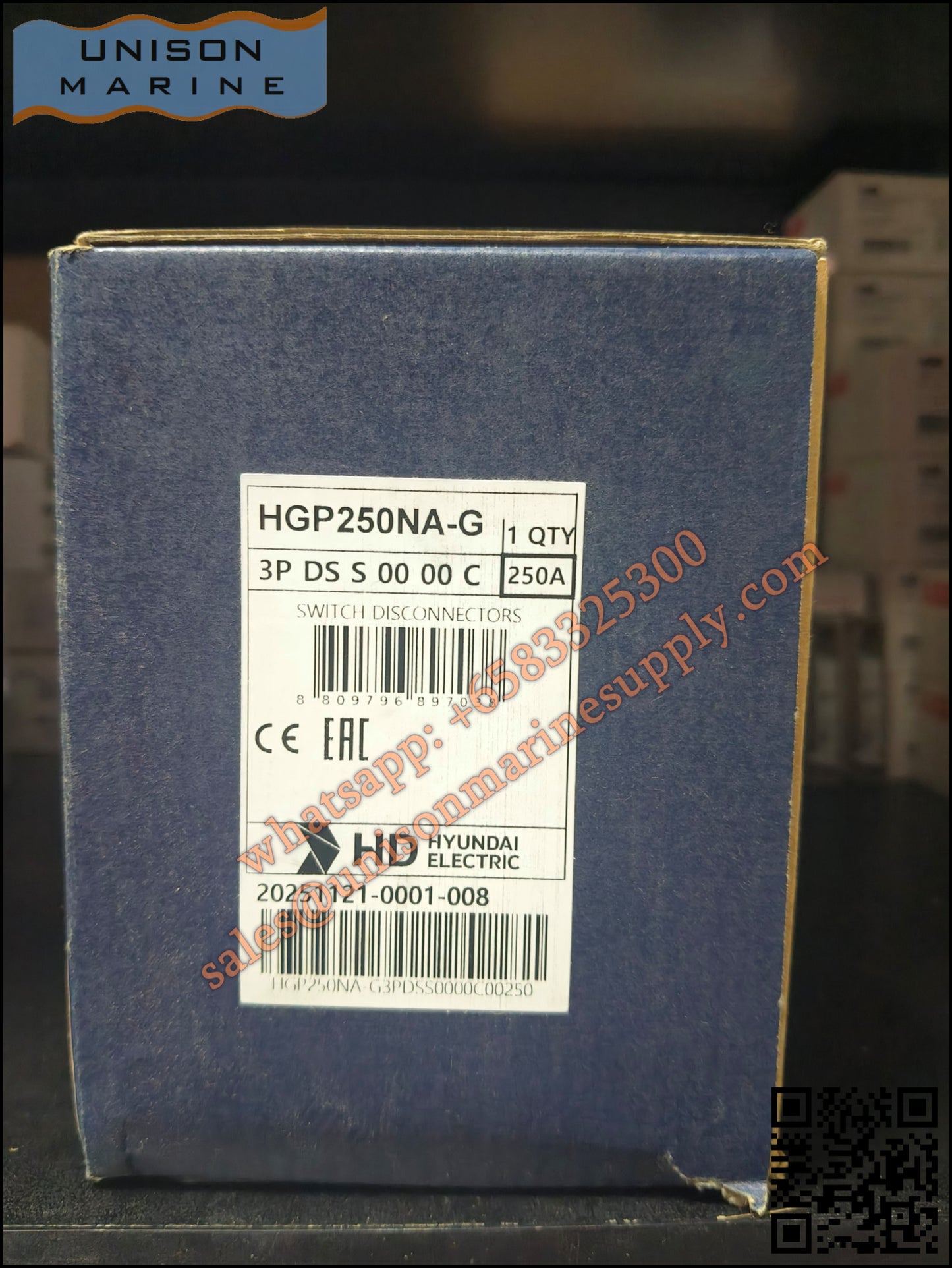 Hyundai Marine Circuit Breaker (MCCB) - HGP250NA 3P Fixed / Plug-in Type