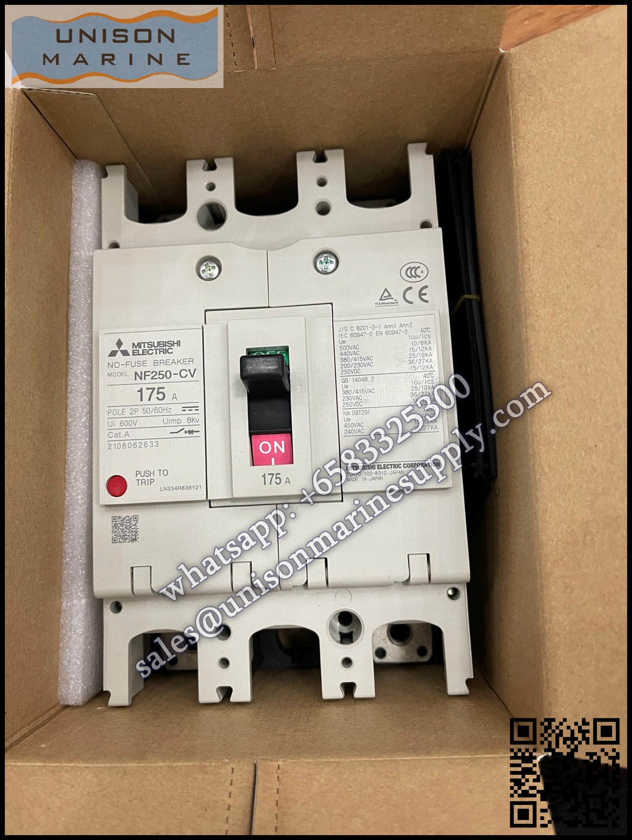 MITSUBISHI Low-voltage Circuit Breakers: NF250-CV 3P 175A