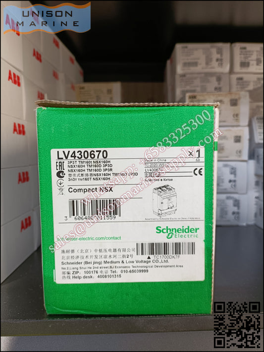 Schneider Electric circuit breaker： NSX160H TM160D  3P3D；LV430670
