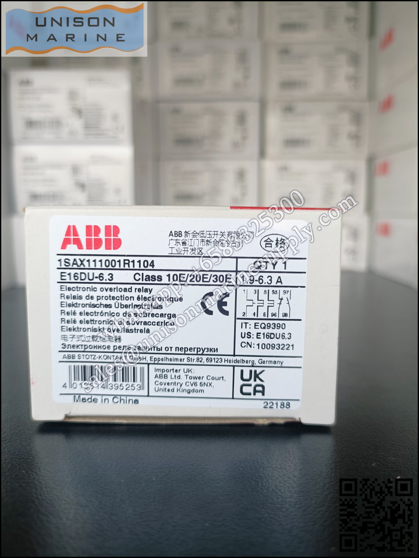 ABB electronic overload relays: E16DU-6.3（2.0...6.3A）,1SAX111001R1104