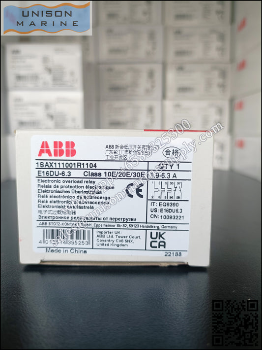 ABB electronic overload relays: E16DU-6.3（2.0...6.3A）,1SAX111001R1104