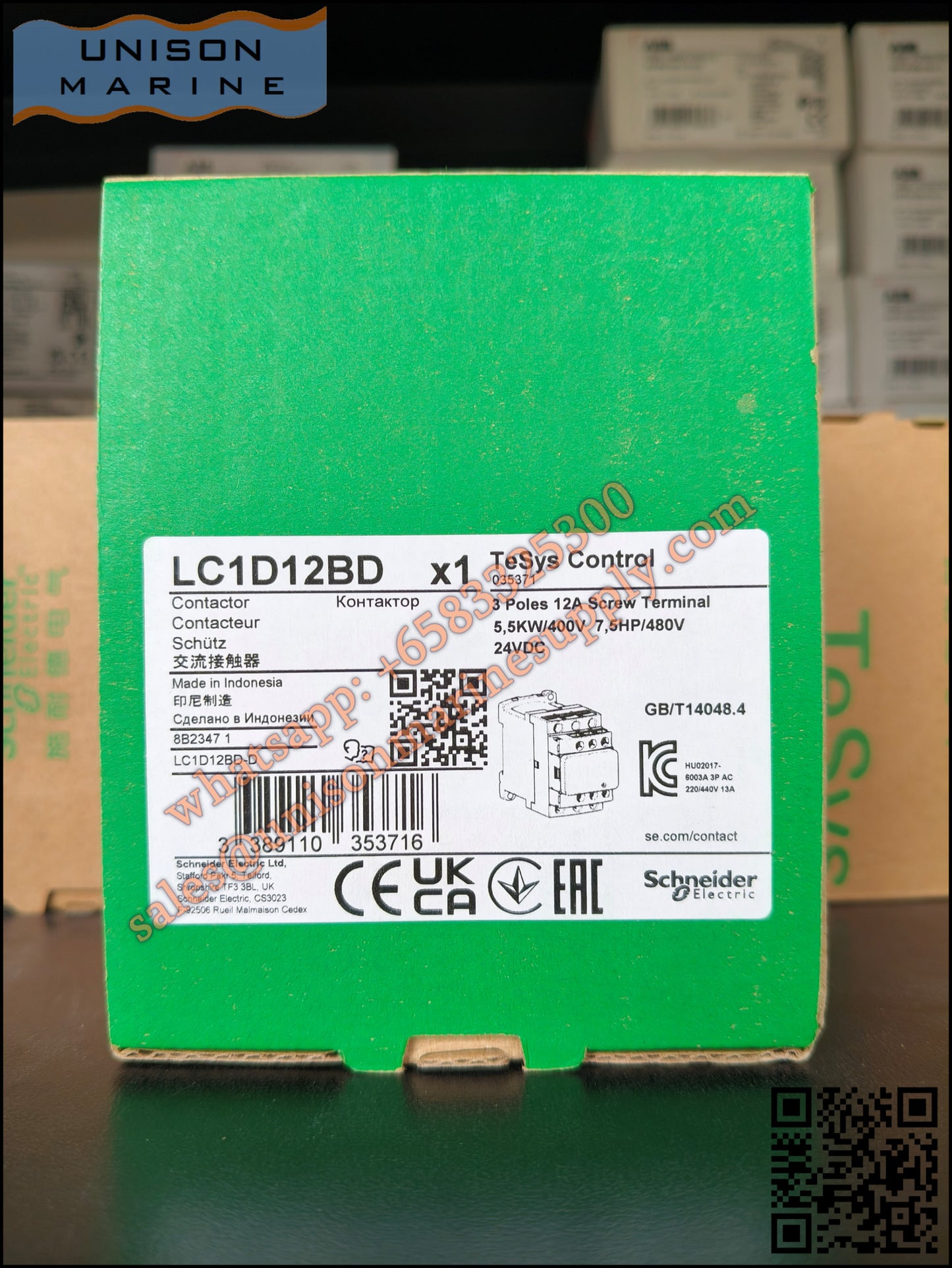 Schneider TeSys Deca Contactors : LC1D12BD