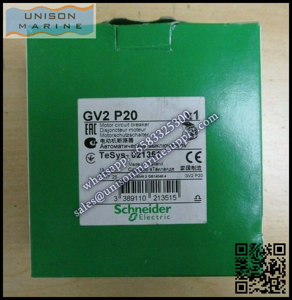 Schneider GV2 Motor circuit breaker: GV2P20, 13 to 18A thermal magnetic