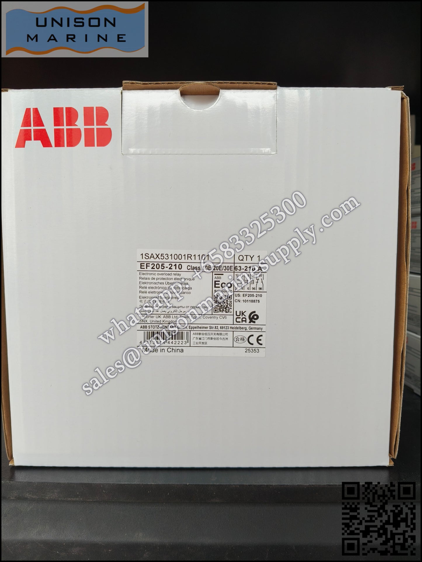 ABB electronic overload relays:EF205-210（63...210A）,1SAX531001R1101