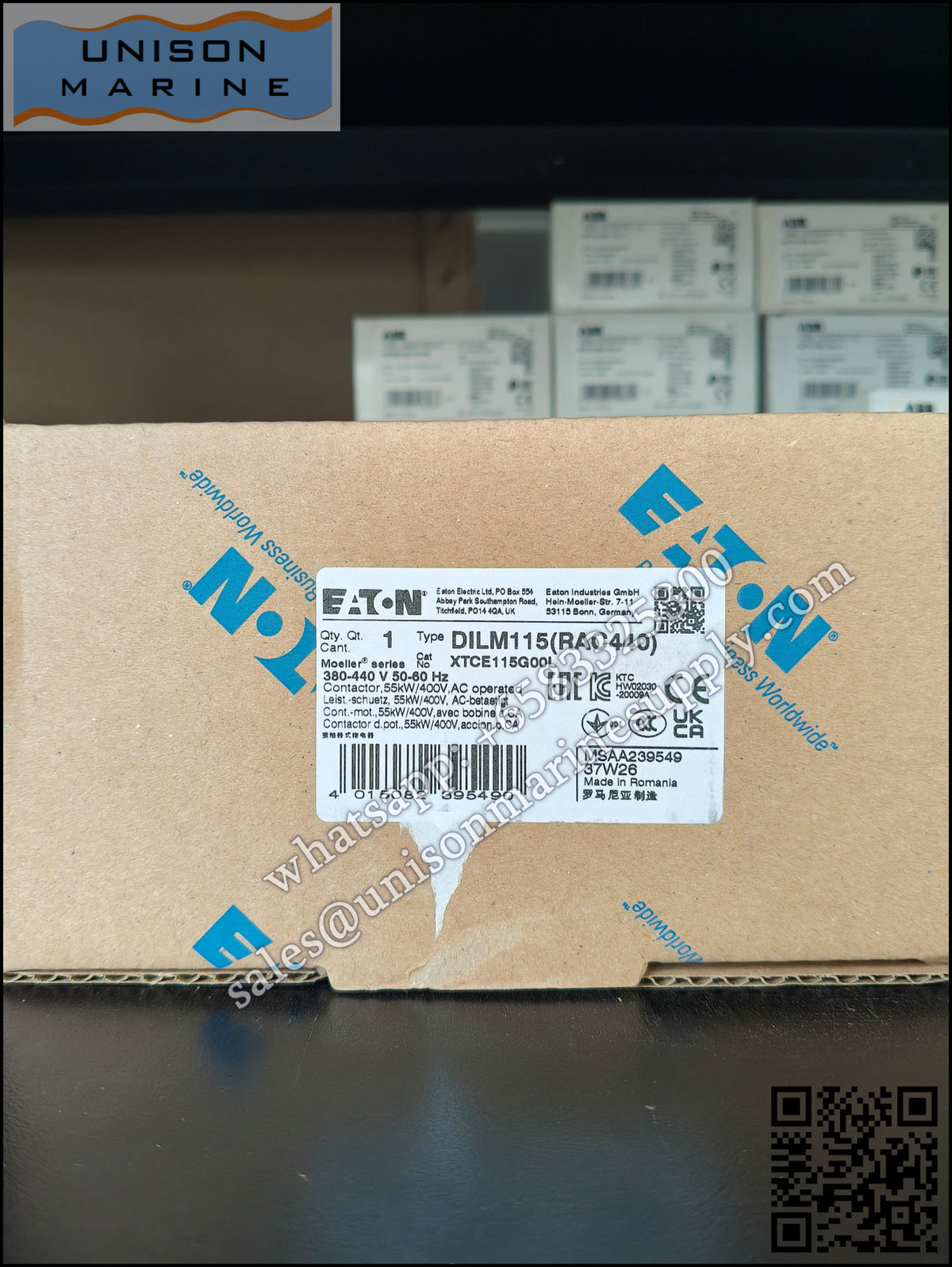 Eaton DILM Contactor, DILM115(RAC440) 440V Coil  3-Pole  90 kW