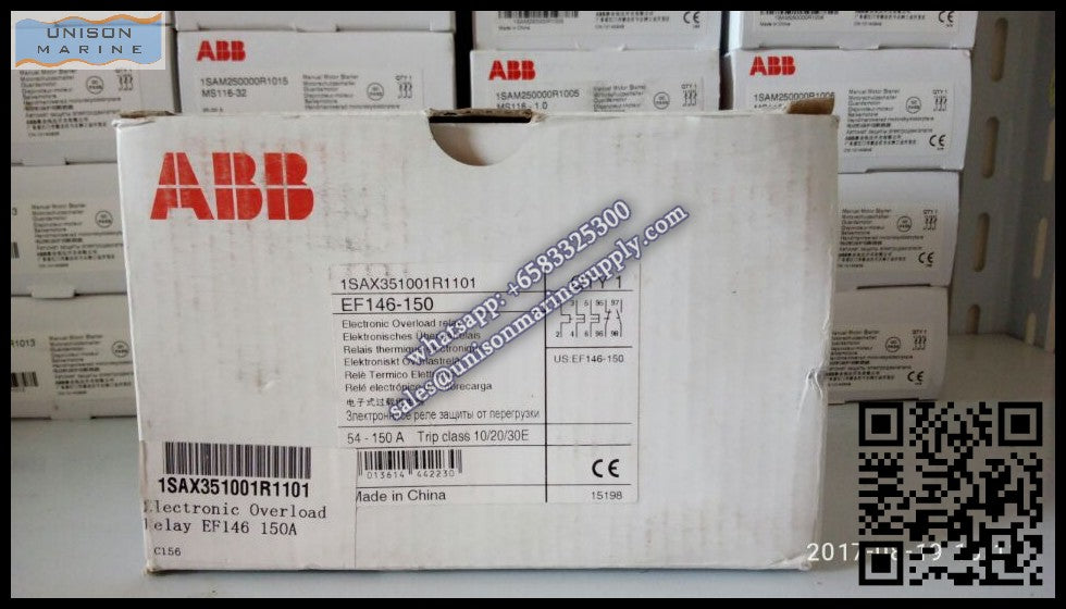 ABB electronic overload relays:EF146-150（54...150A）,1SAX351001R1101