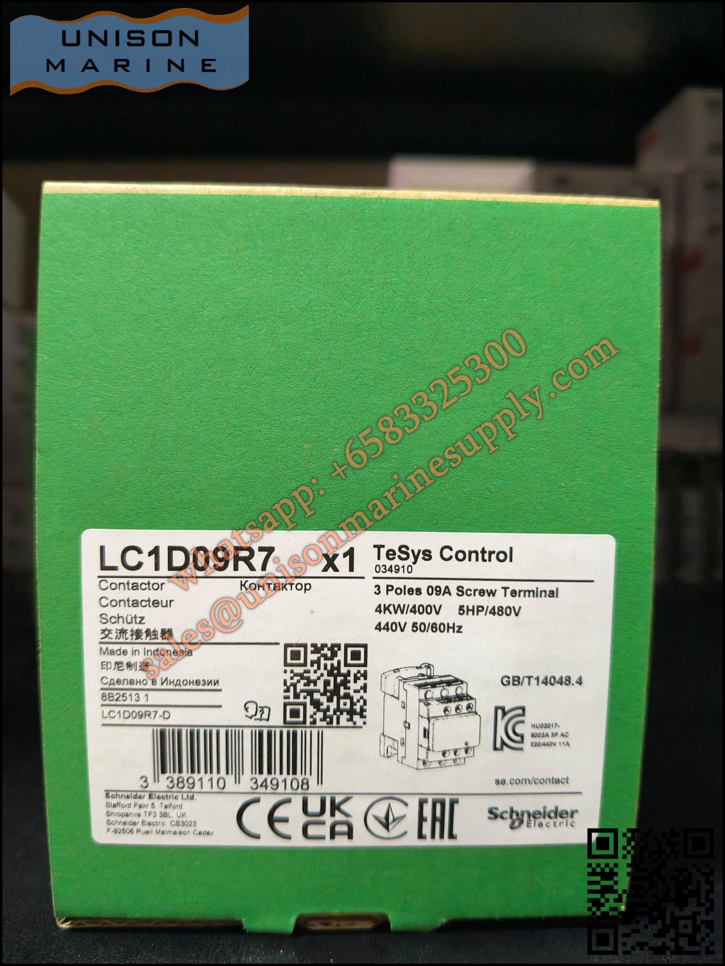 Schneider TeSys Deca Contactors : LC1D09R7
