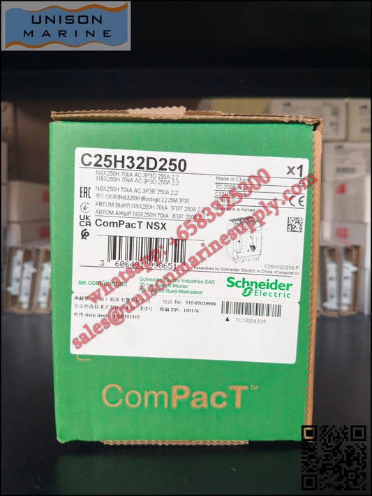 Schneider Electric circuit breaker NSX250H, MicroLogic 2.2 trip unit 250A 3P3D, C25H32D250