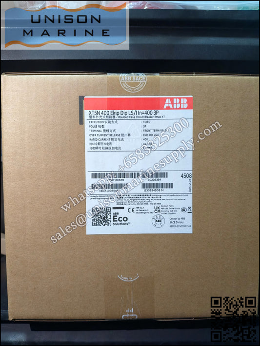 ABB SACE Tmax XT Circuit Breakers: XT5N 400 Ekip Dip LS/I In=400 3p F F, 1SDA100354R1