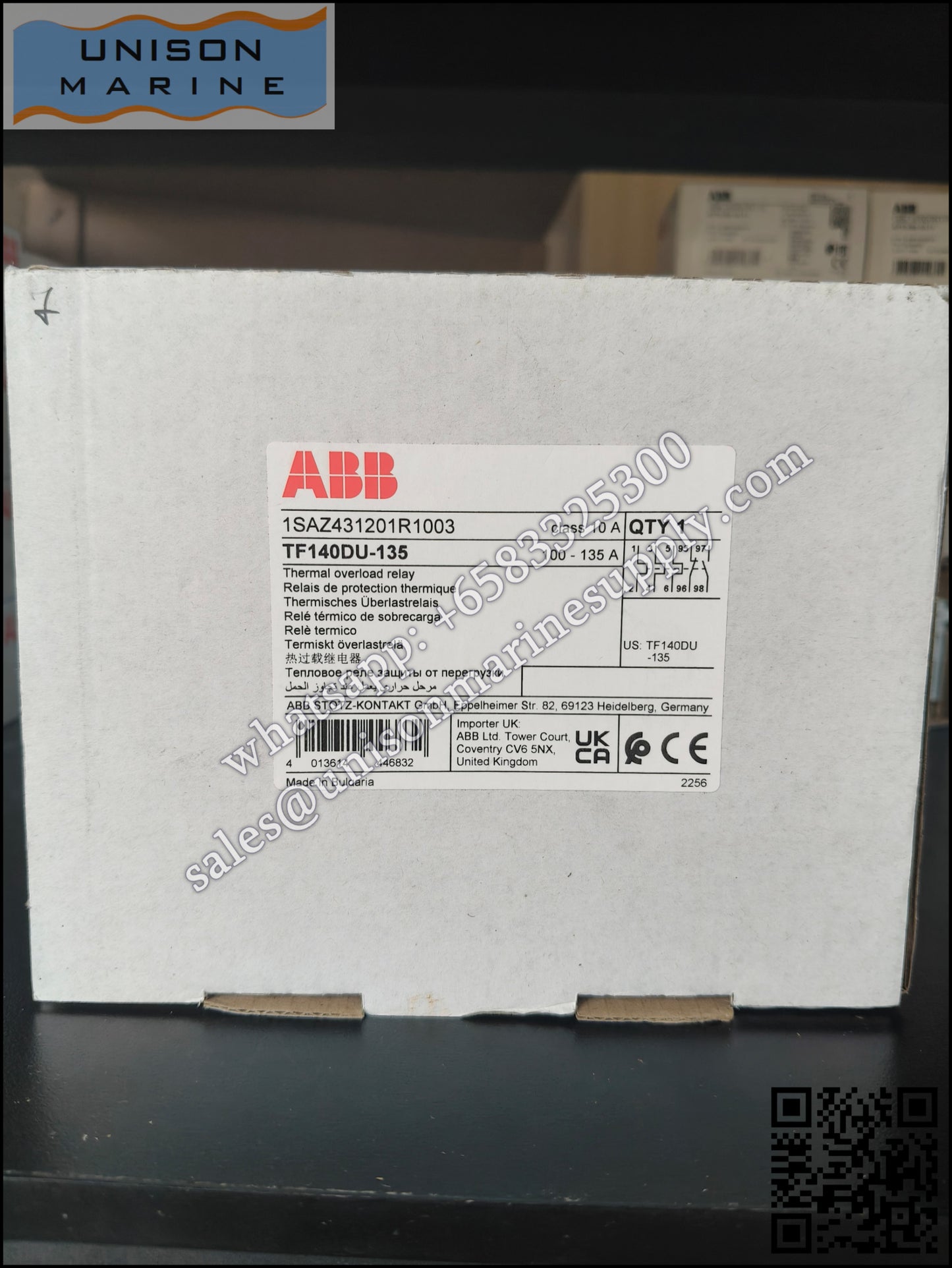 ABB Thermal Overload Relay 1 NO/1 NC:TF140DU-135（100...135A）,1SAZ431201R1003