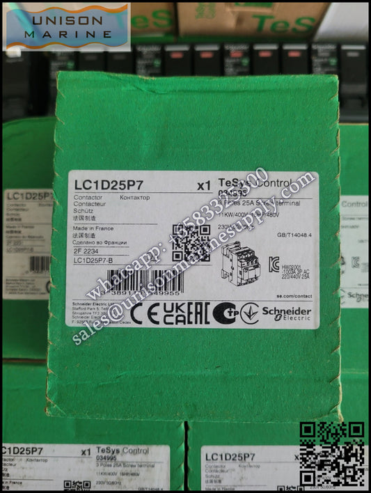 Schneider TeSys Deca Contactors : LC1D25P7