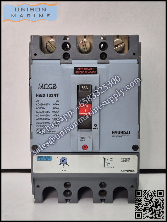 Hyundai Marine Circuit Breaker (MCCB) - HiBX103NT 3P Fixed / Plug-in Type
