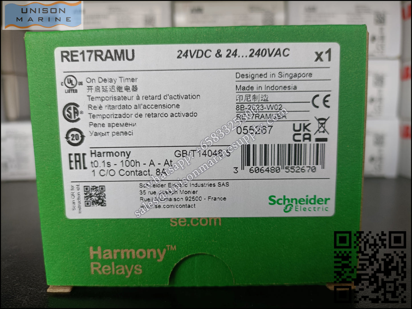 Schneider Harmony Timer Relays: RE17RAMU, On-delay timing relay / 1 s..100 h - 24..240V